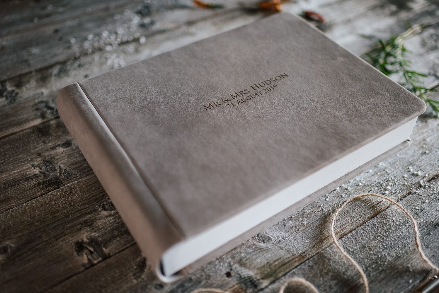 A gorgeous leather bound wedding album from Italy