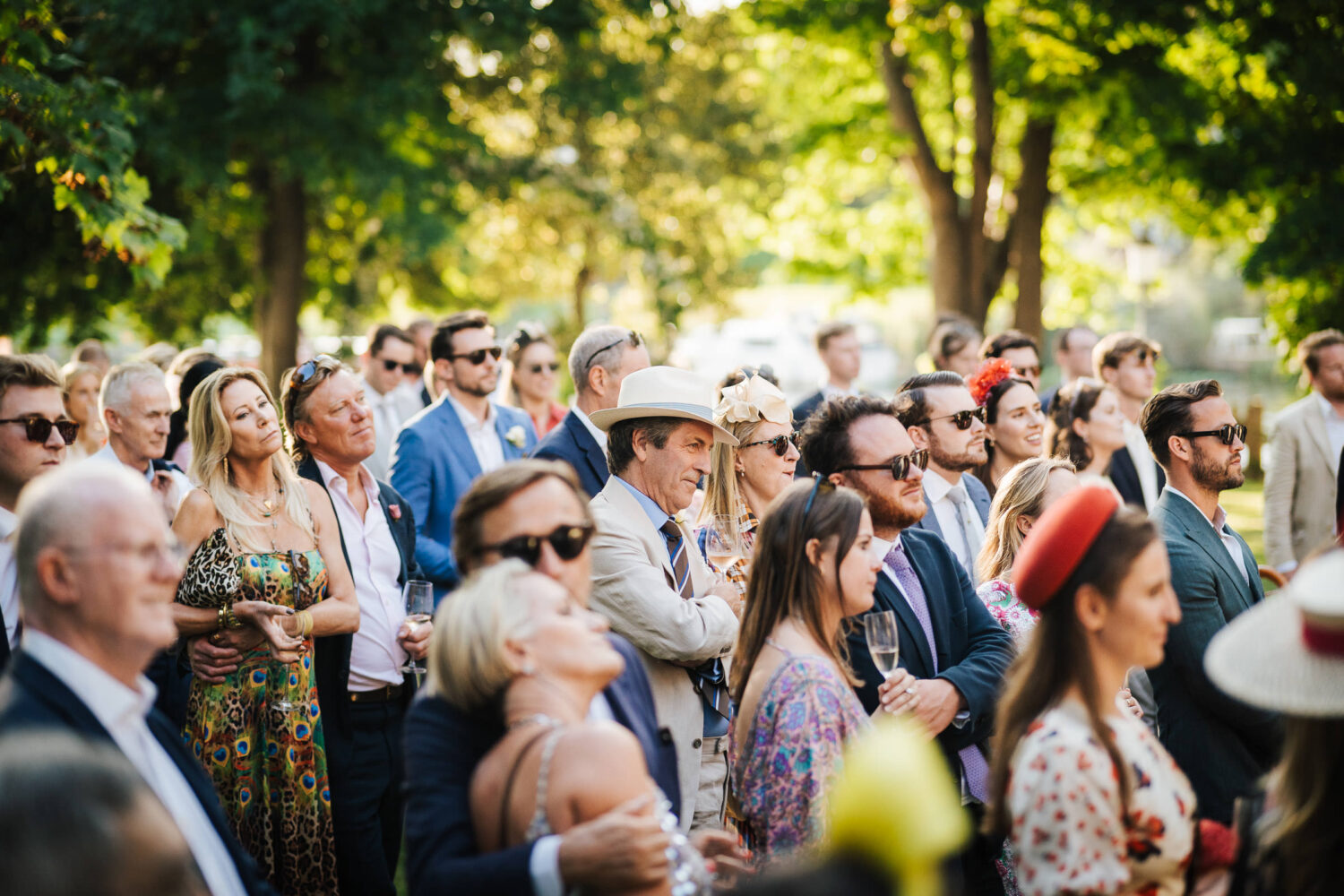Guests listening to wedding speeches
