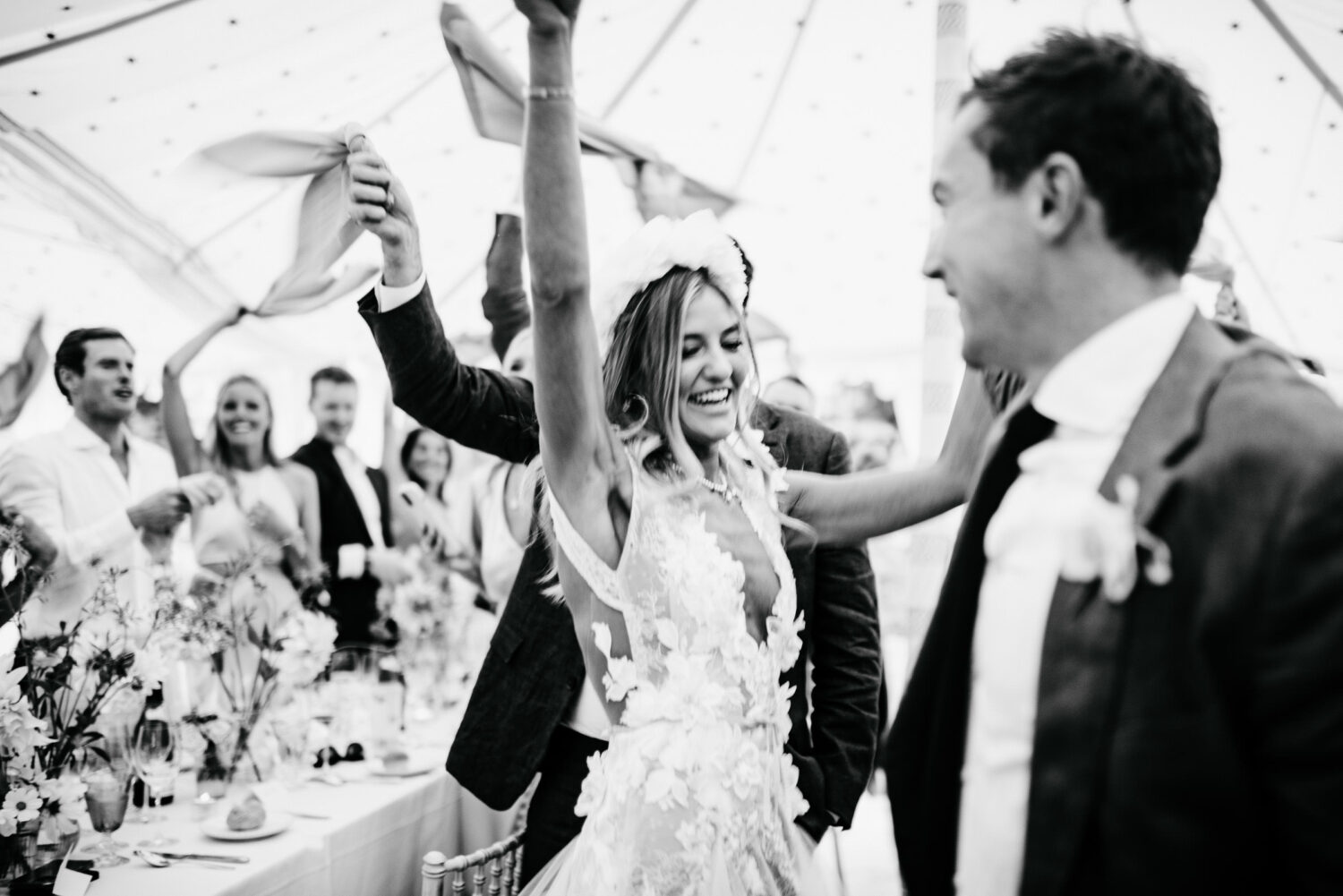 A couple dancing on their wedding day