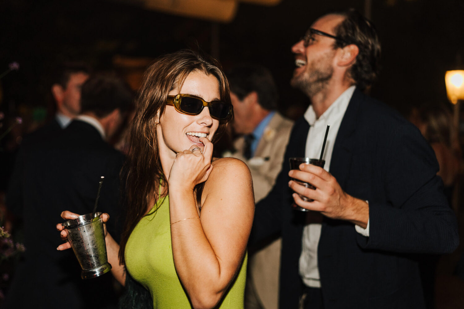 A woman dancing at a wedding