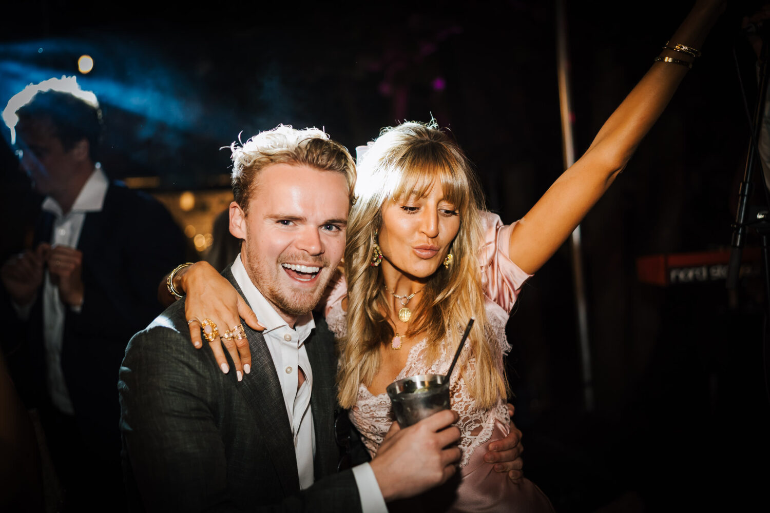 A woman dancing at a wedding
