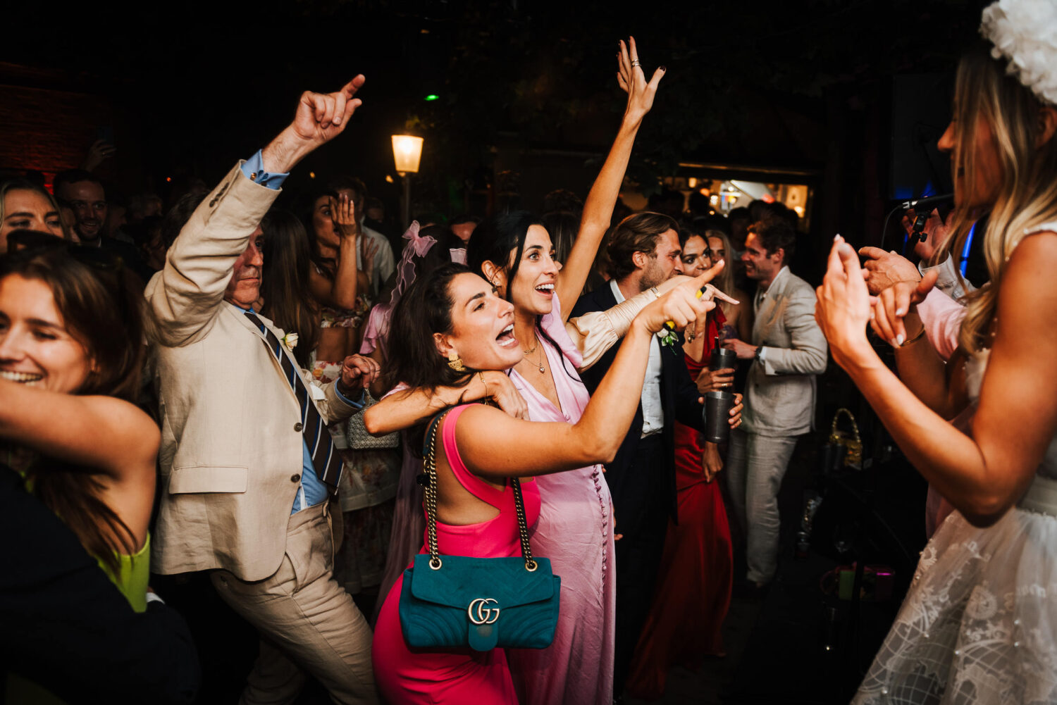 Guests dancing at a D'Oyly Carte Island wedding