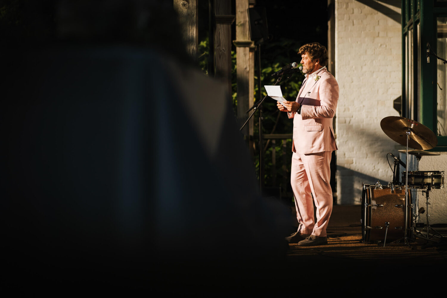 A father of the bride giving a speech